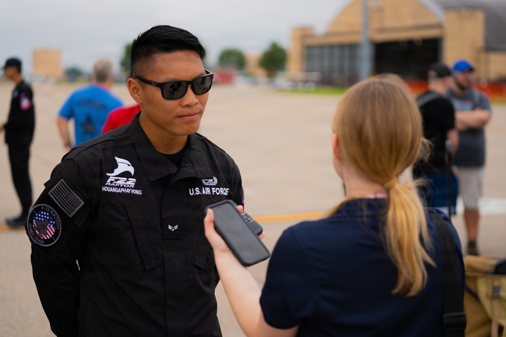 F-22 Raptor Aerial Demonstration Team performs at the Scott Air Show 2023