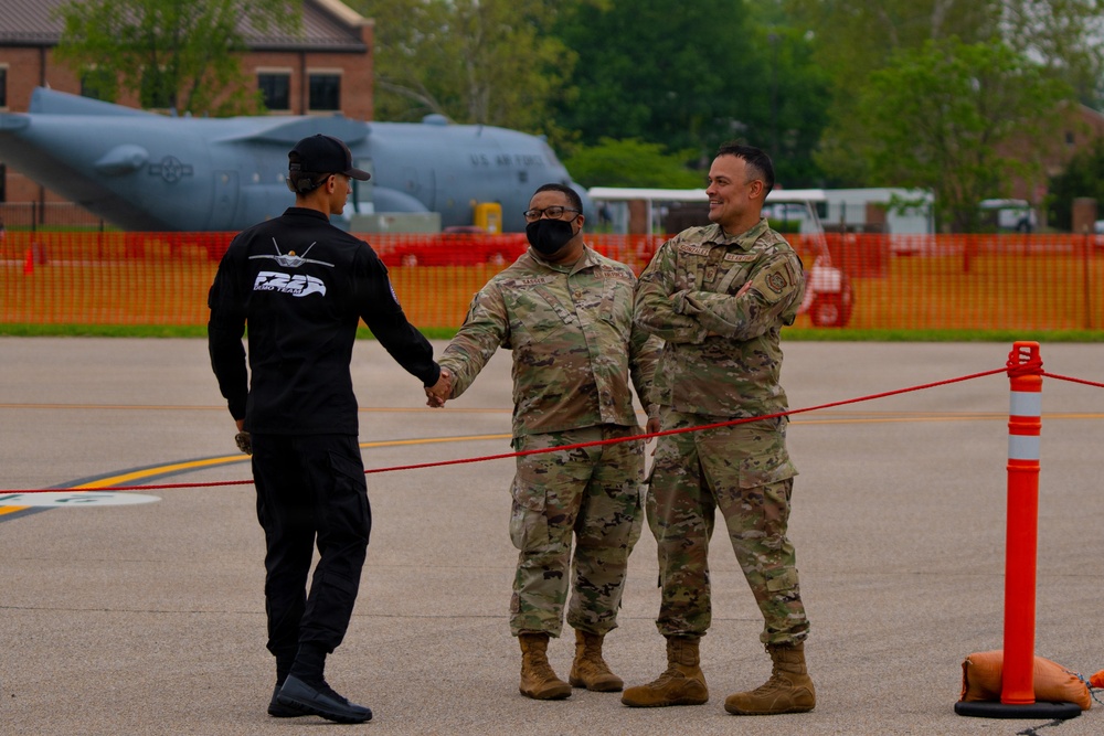 F-22 Raptor Aerial Demonstration Team performs at the Scott Air Show 2023