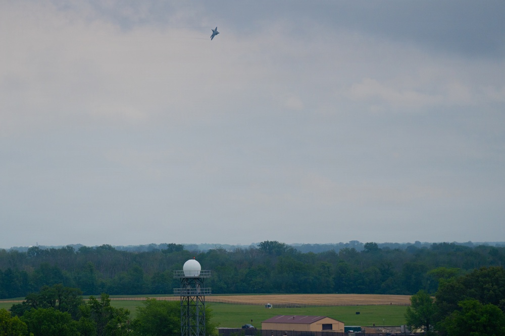 F-22 Raptor Aerial Demonstration Team performs at the Scott Air Show 2023