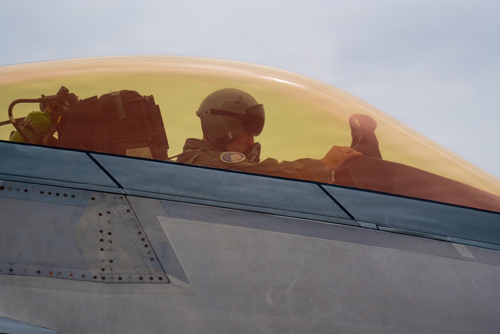 F-22 Raptor Aerial Demonstration Team performs at the Scott Air Show 2023