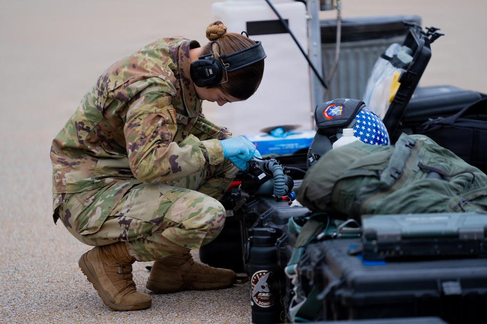 F-22 Raptor Aerial Demonstration Team performs at the Scott Air Show 2023