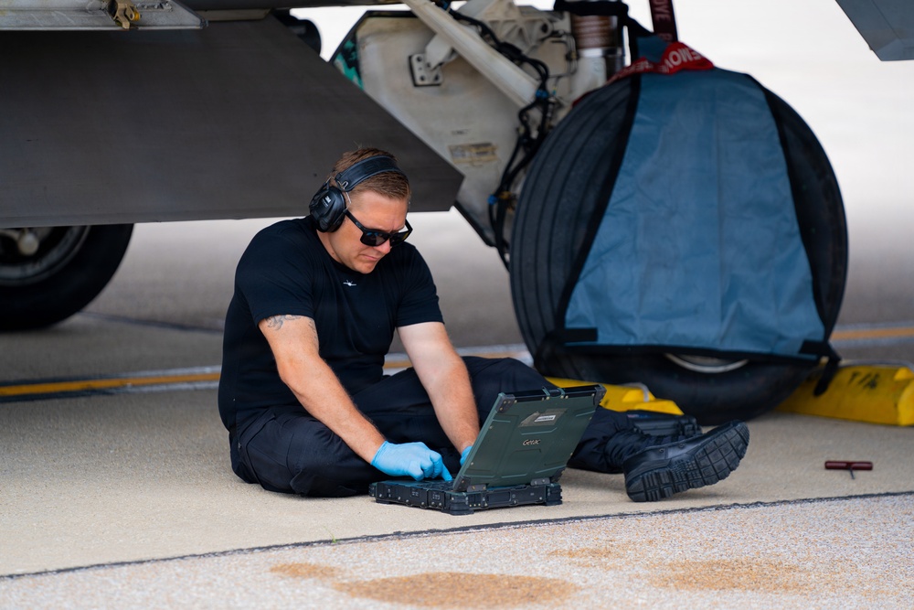 F-22 Raptor Aerial Demonstration Team performs at the Scott Air Show 2023
