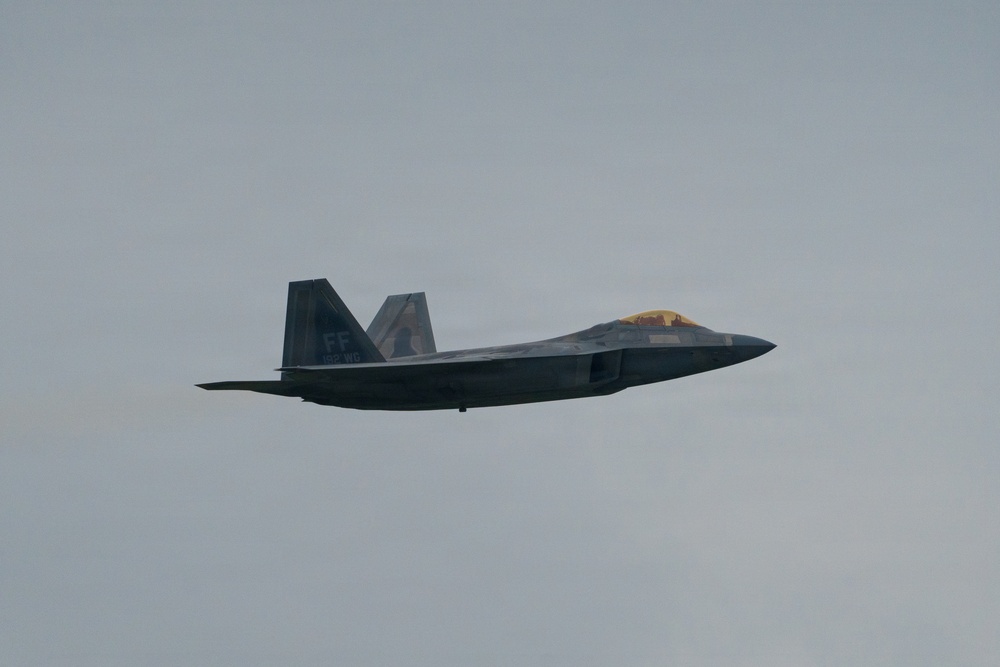F-22 Raptor Aerial Demonstration Team performs at the Scott Air Show 2023