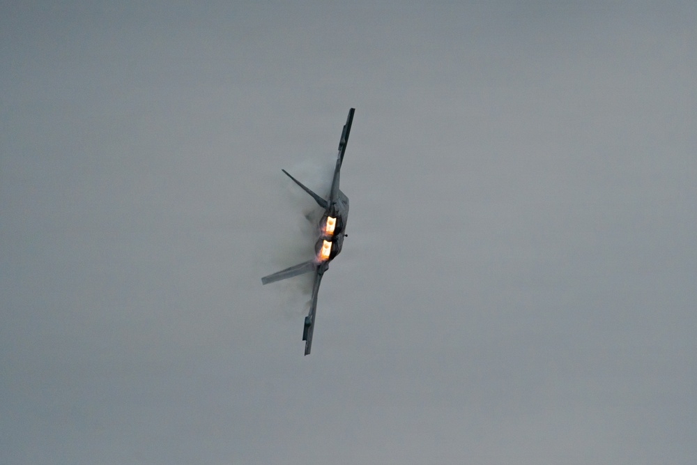 F-22 Raptor Aerial Demonstration Team performs at the Scott Air Show 2023