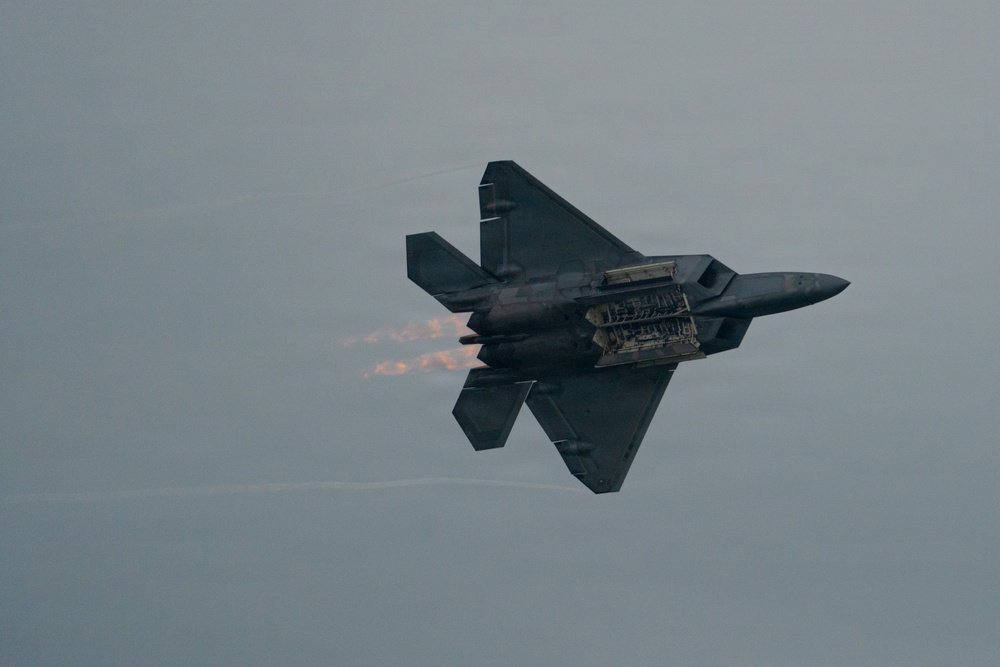F-22 Raptor Aerial Demonstration Team performs at the Scott Air Show 2023