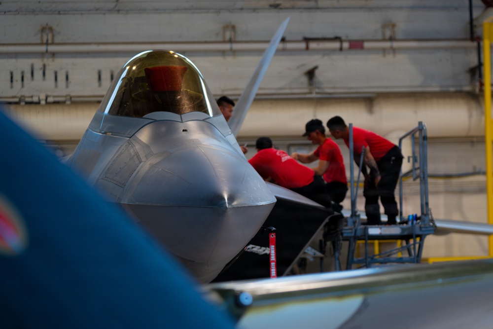 F-22 Raptor Aerial Demonstration Team performs at the Scott Air Show 2023