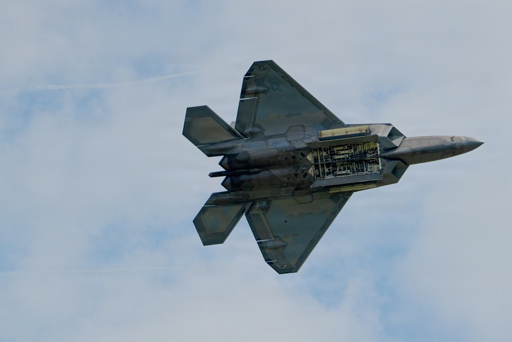 F-22 Raptor Aerial Demonstration Team performs at the Scott Air Show 2023