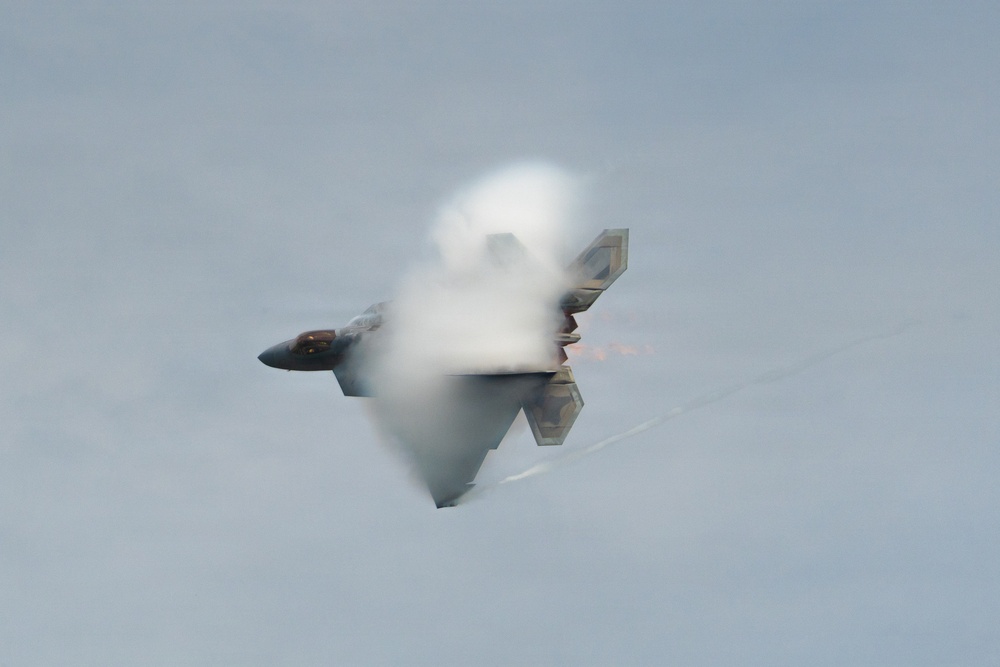 F-22 Raptor Aerial Demonstration Team performs at the Scott Air Show 2023