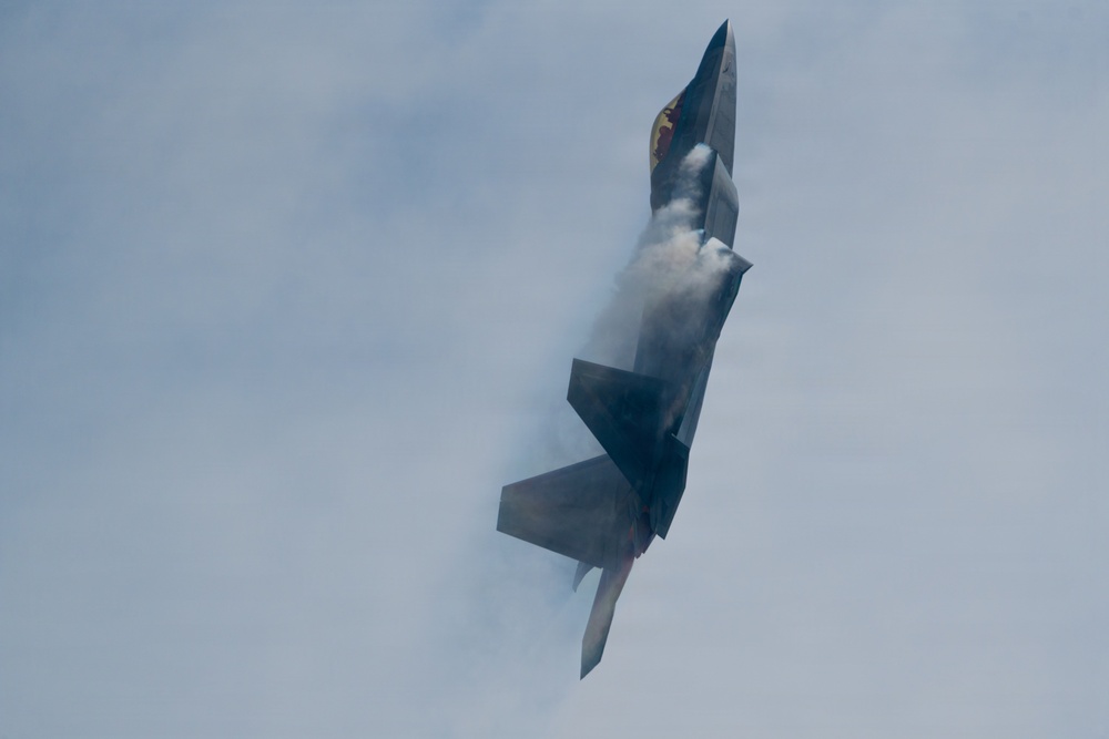 F-22 Raptor Aerial Demonstration Team performs at the Scott Air Show 2023