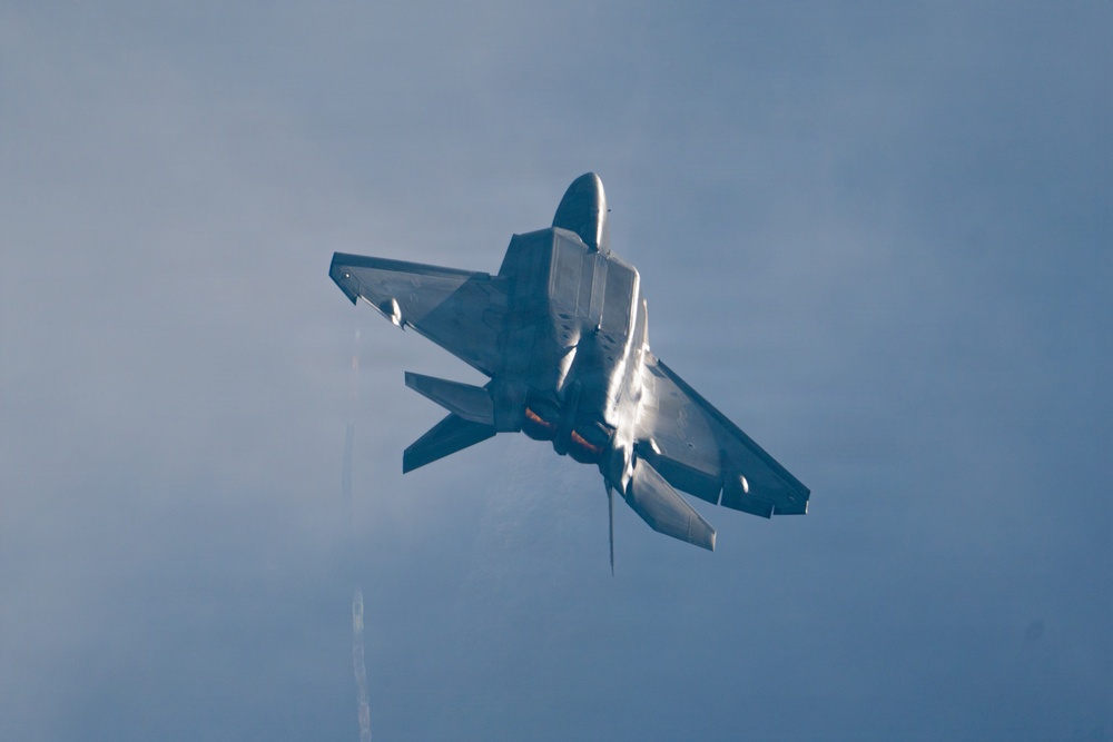 F-22 Raptor Aerial Demonstration Team performs at the Scott Air Show 2023