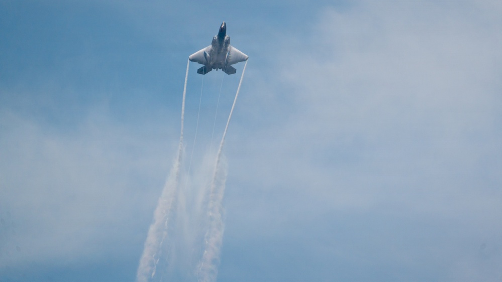 F-22 Raptor Aerial Demonstration Team performs at the Scott Air Show 2023