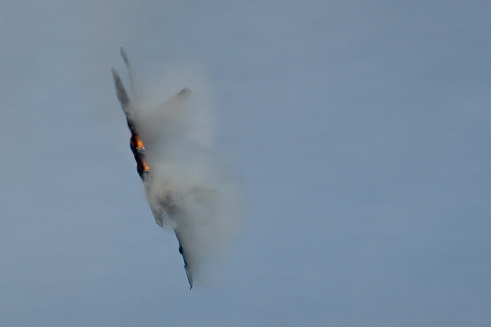 F-22 Raptor Aerial Demonstration Team performs at the Scott Air Show 2023