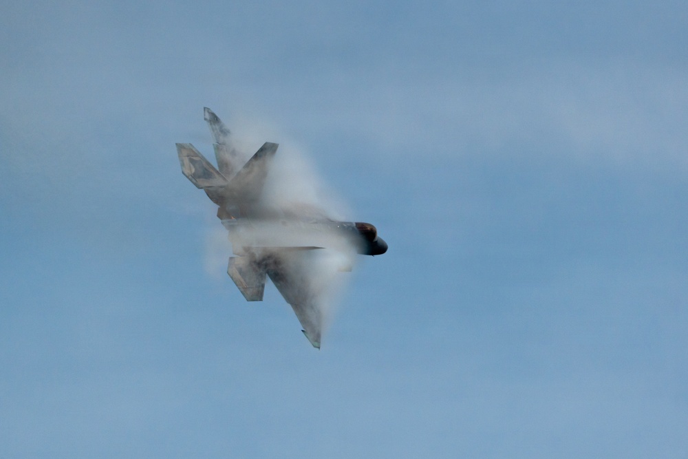 F-22 Raptor Aerial Demonstration Team performs at the Scott Air Show 2023