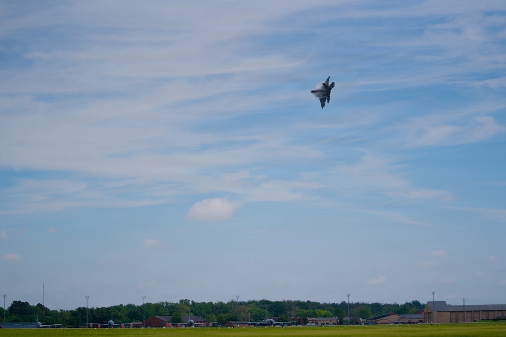 F-22 Raptor Aerial Demonstration Team performs at the Scott Air Show 2023