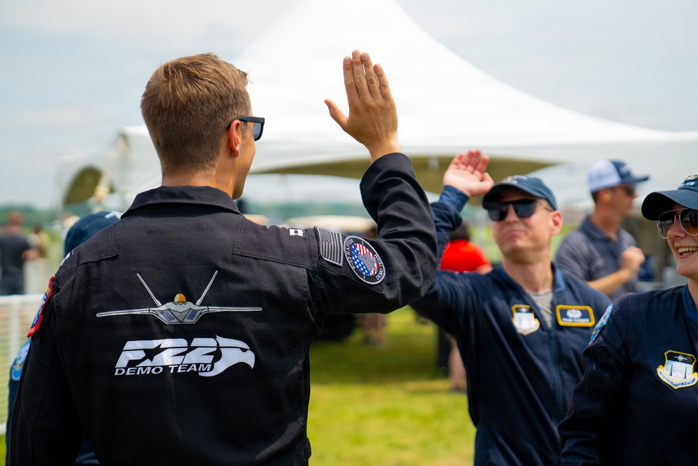 F-22 Raptor Aerial Demonstration Team performs at the Scott Air Show 2023