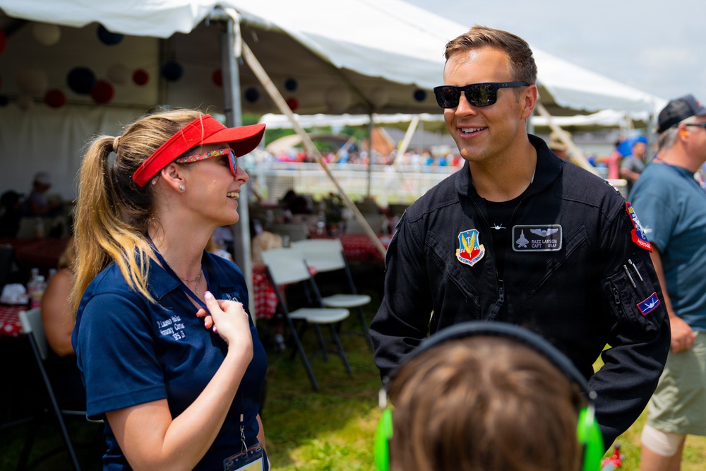 F-22 Raptor Aerial Demonstration Team performs at the Scott Air Show 2023