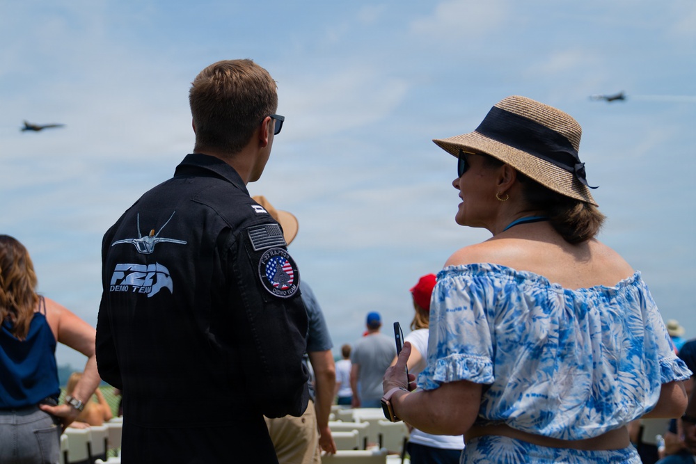 F-22 Raptor Aerial Demonstration Team performs at the Scott Air Show 2023