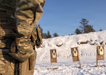 U.S. Soldier conducts rifle-to-pistol transition drill in Latvia