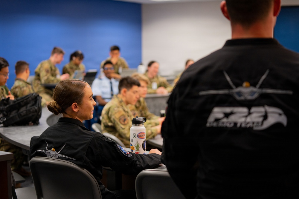 F-22 Raptor Aerial Demonstration Team visits the United States Air Force Academy 2023