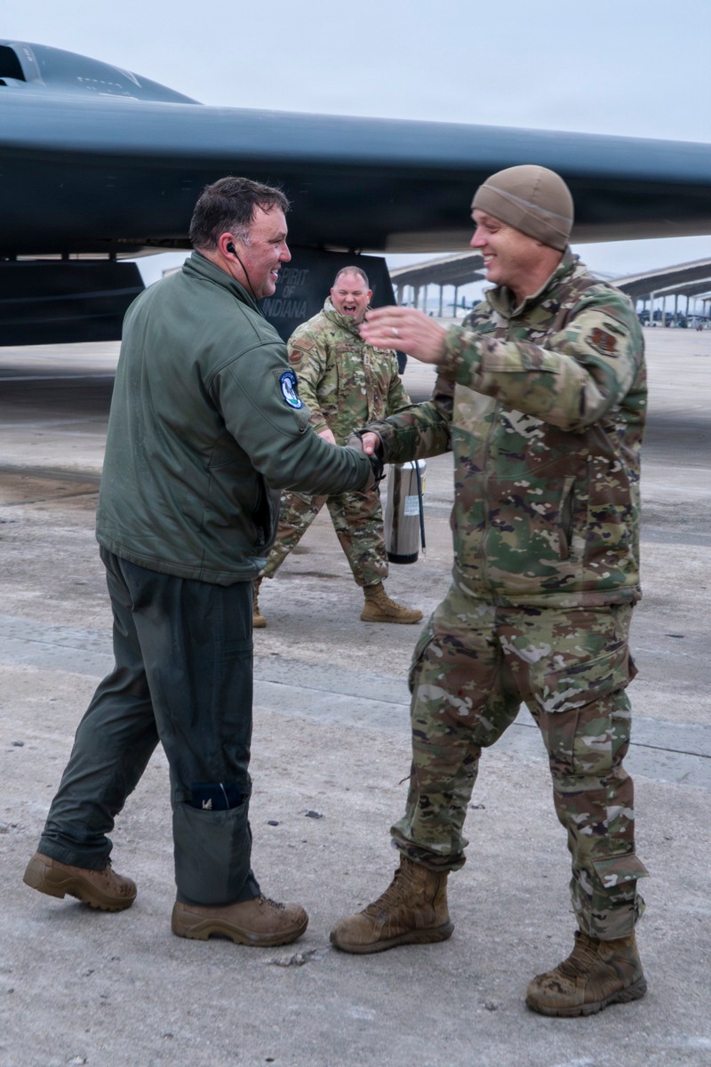 Col. Jared Kennish's fini flight in the B-2 Spirit