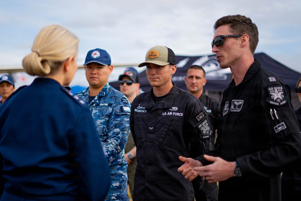 F-22 Raptor Aerial Demonstration Team performs at the Avalon Australia International Air Show