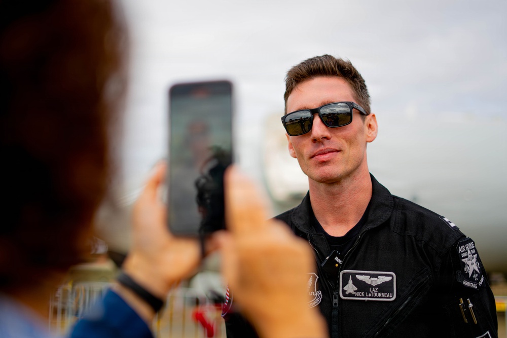 F-22 Raptor Aerial Demonstration Team performs at the Avalon Australia International Air Show