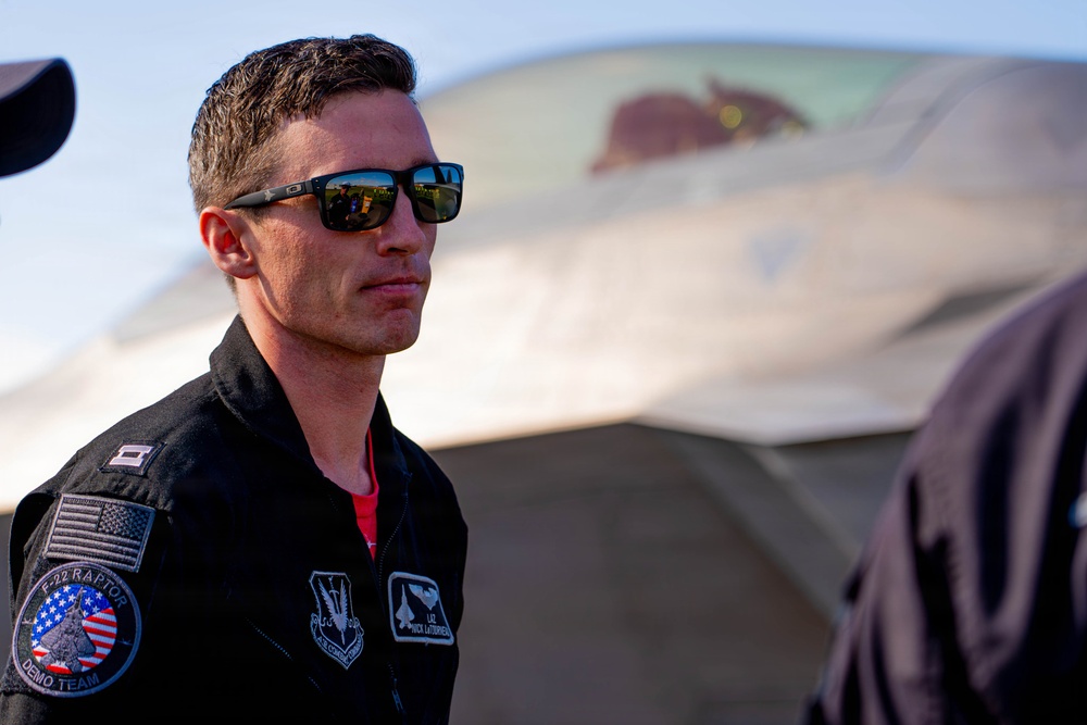F-22 Raptor Aerial Demonstration Team performs at the Avalon Australia International Air Show