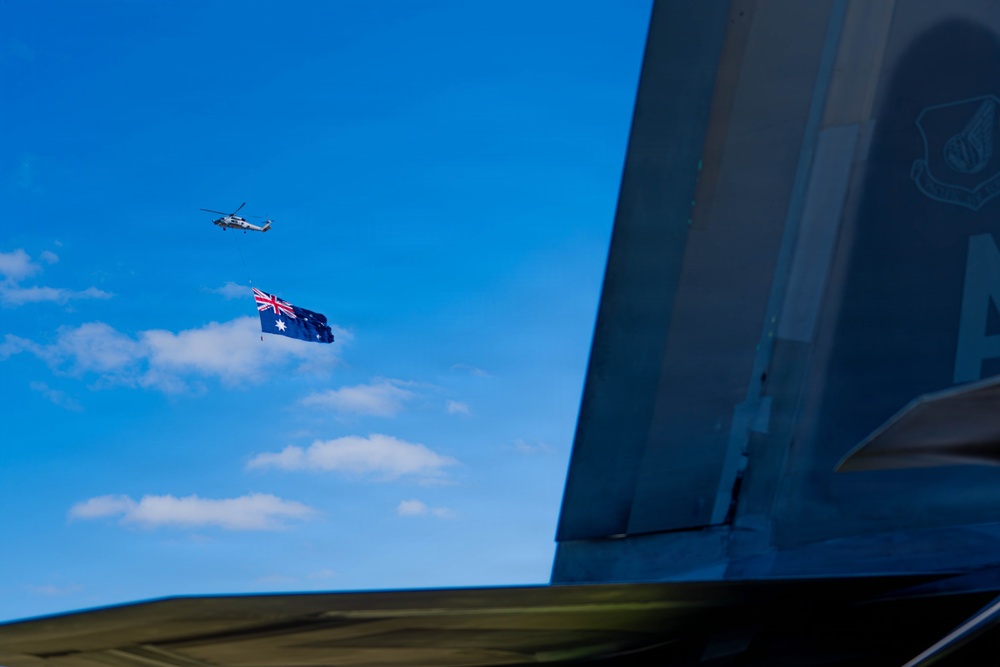 F-22 Raptor Aerial Demonstration Team performs at the Avalon Australia International Air Show