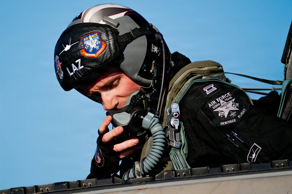 F-22 Raptor Aerial Demonstration Team performs at the Avalon Australia International Air Show 2025
