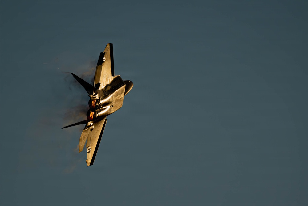F-22 Raptor Aerial Demonstration Team performs at the Avalon Australia International Air Show 2025