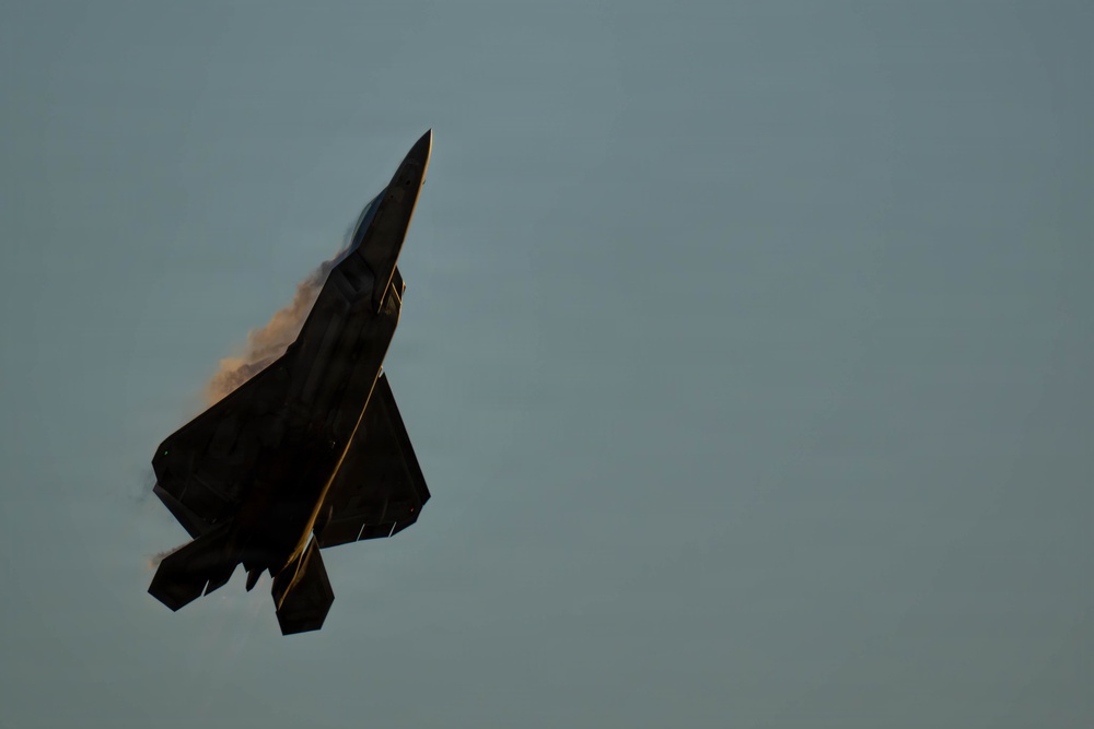 F-22 Raptor Aerial Demonstration Team performs at the Avalon Australia International Air Show 2025