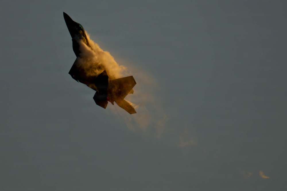 F-22 Raptor Aerial Demonstration Team performs at the Avalon Australia International Air Show 2025