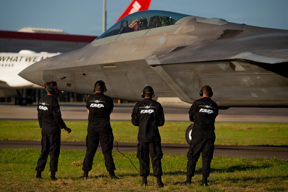 F-22 Raptor Aerial Demonstration Team performs at the Avalon Australia International Air Show 2025