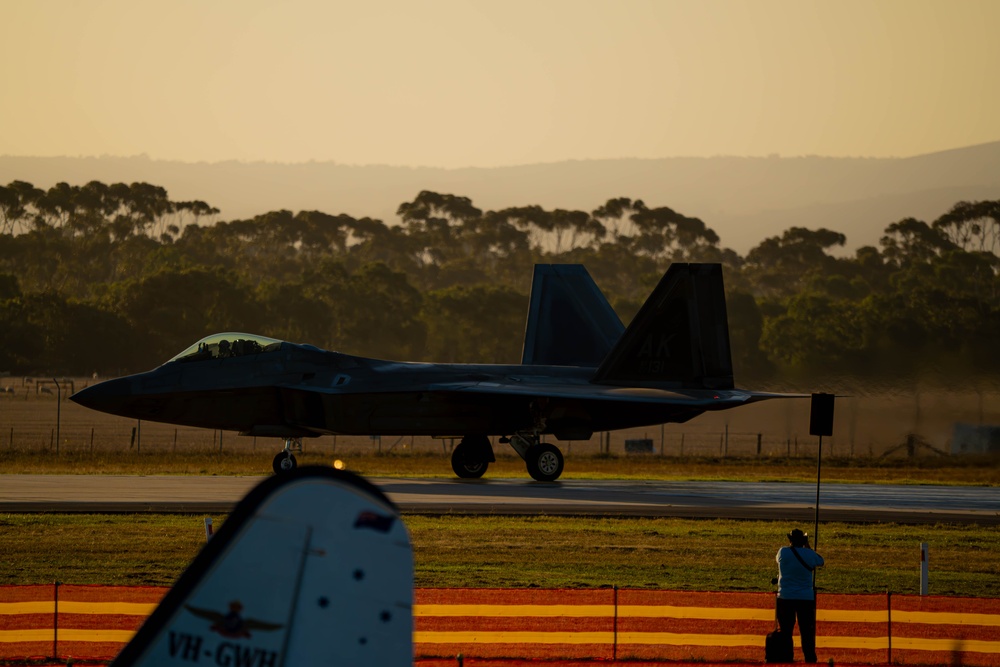 F-22 Raptor Aerial Demonstration Team performs at the Avalon Australia International Air Show 2025