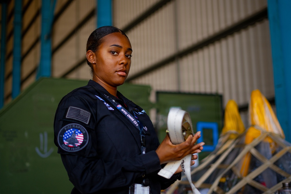F-22 Raptor Aerial Demonstration Team performs at FIDAE 2024