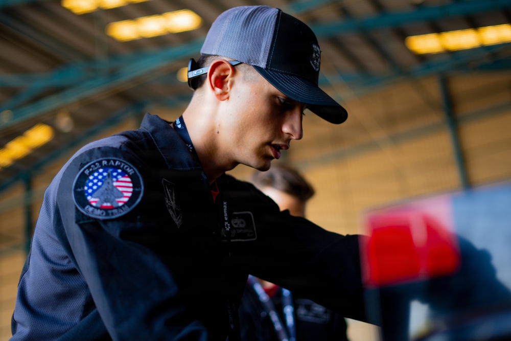 F-22 Raptor Aerial Demonstration Team performs at FIDAE 2024