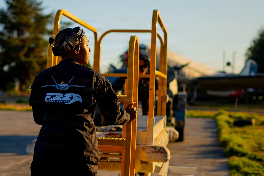 F-22 Raptor Aerial Demonstration Team performs at FIDAE 2024
