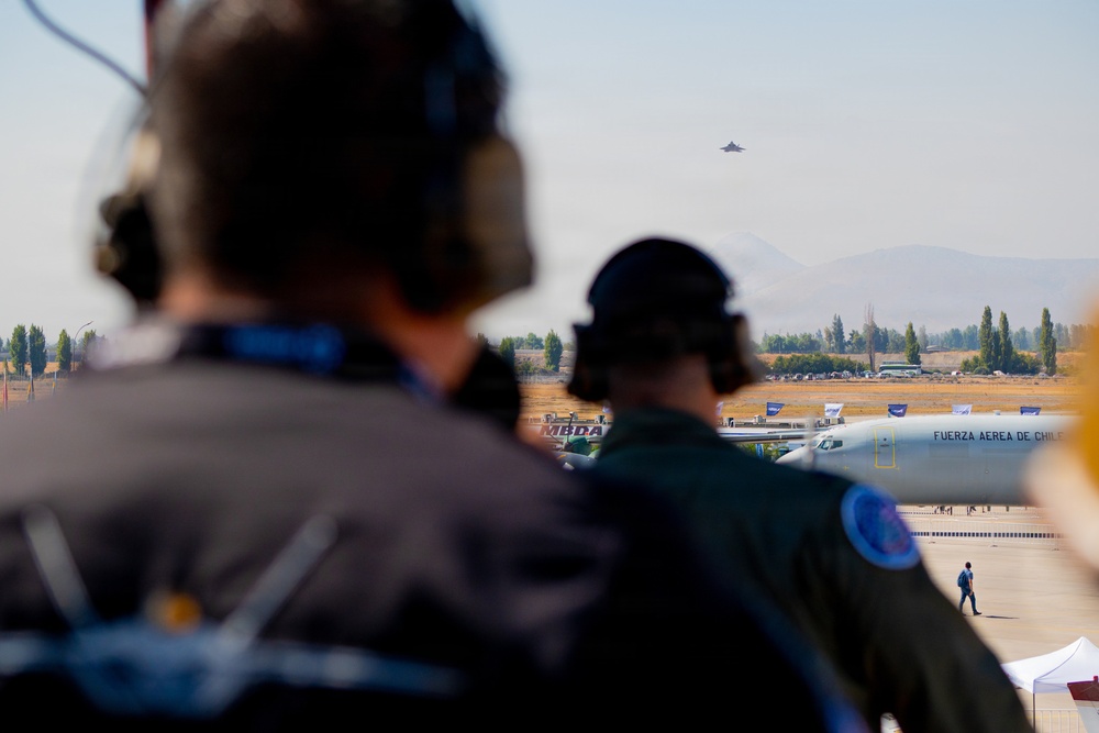 F-22 Raptor Aerial Demonstration Team performs at FIDAE 2024