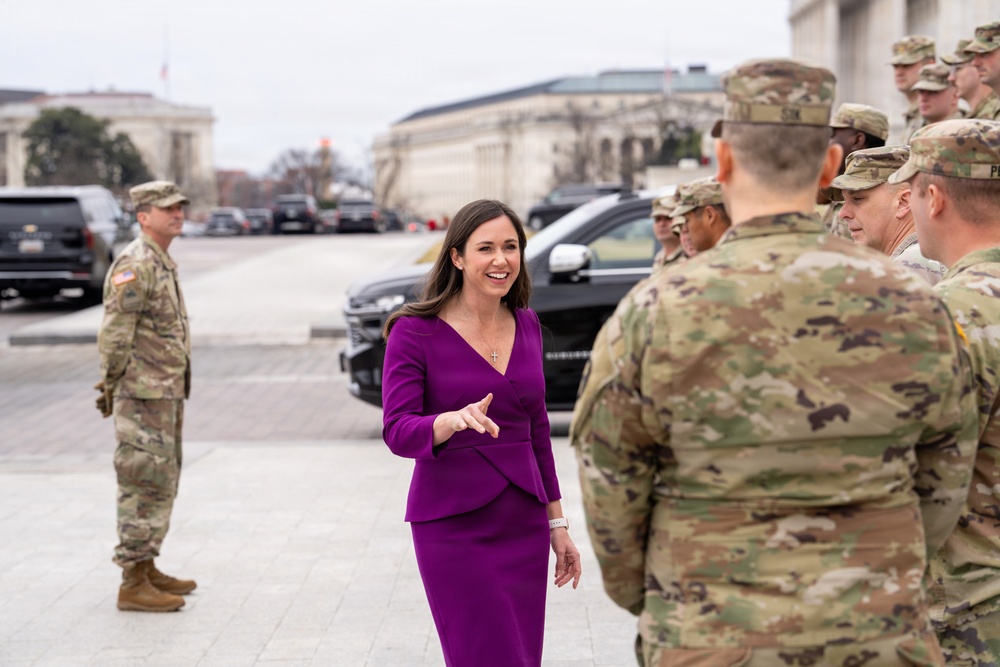 Alabama Guardsmen Meet Sen. Britt, Earn Promotions While Serving in D.C.
