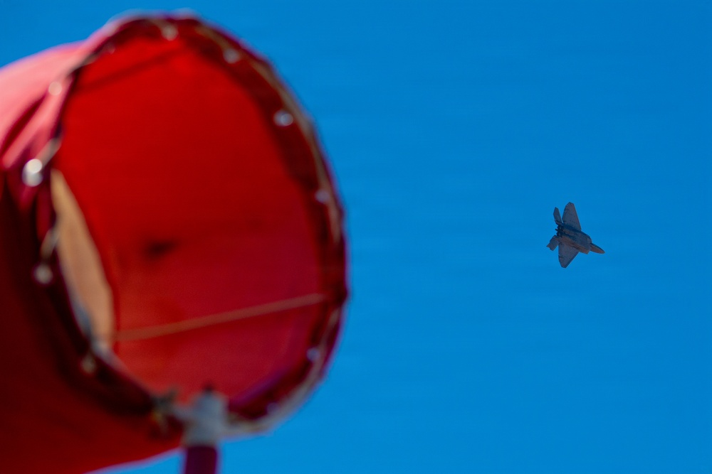 F-22 Raptor Aerial Demonstration Team performs at FIDAE 2024