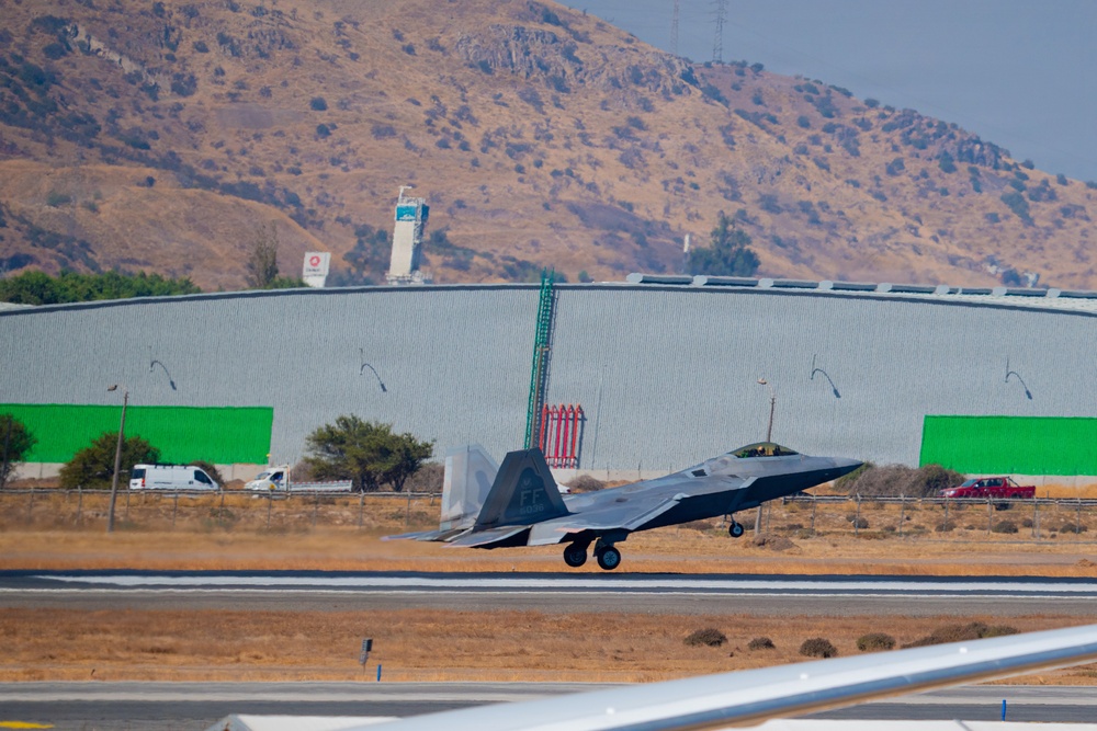 F-22 Raptor Aerial Demonstration Team performs at FIDAE 2024