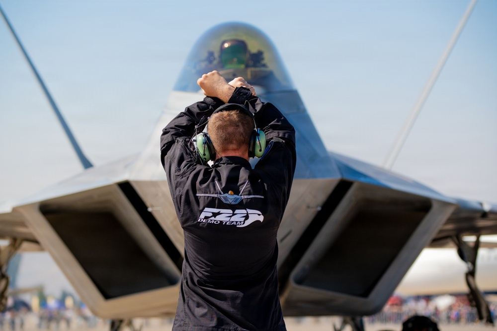 F-22 Raptor Aerial Demonstration Team performs at FIDAE 2024