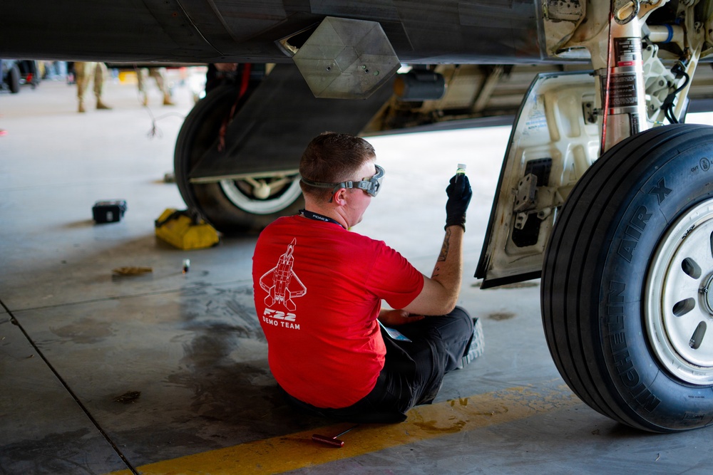 F-22 Raptor Aerial Demonstration Team performs at FIDAE 2024