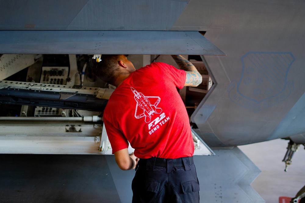 F-22 Raptor Aerial Demonstration Team performs at FIDAE 2024