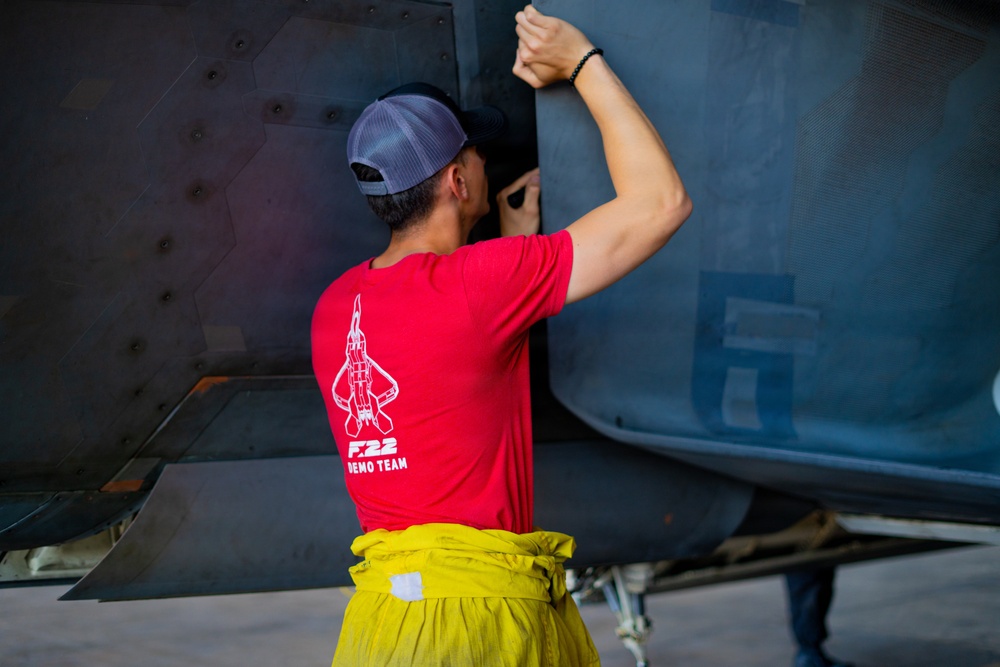 F-22 Raptor Aerial Demonstration Team performs at FIDAE 2024