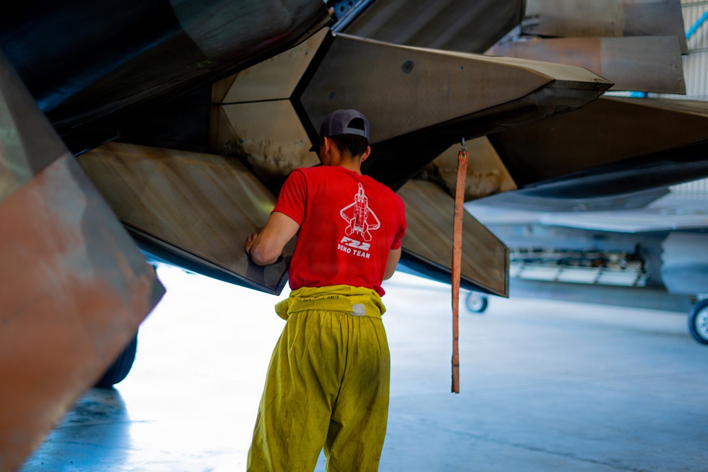 F-22 Raptor Aerial Demonstration Team performs at FIDAE 2024
