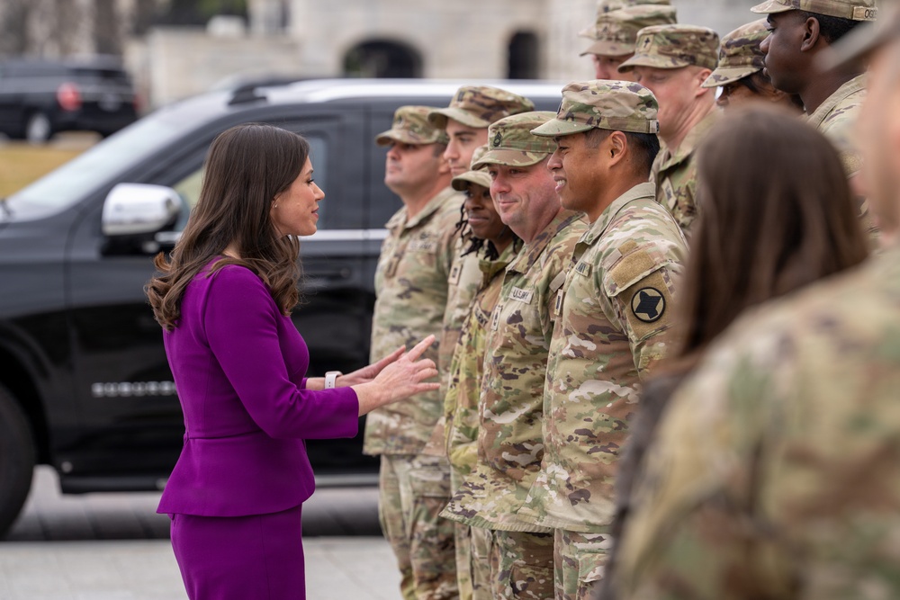 Alabama Guardsmen Meet Sen. Britt, Earn Promotions While Serving in D.C.