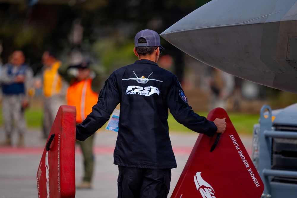 F-22 Raptor Aerial Demonstration Team performs at FIDAE 2024