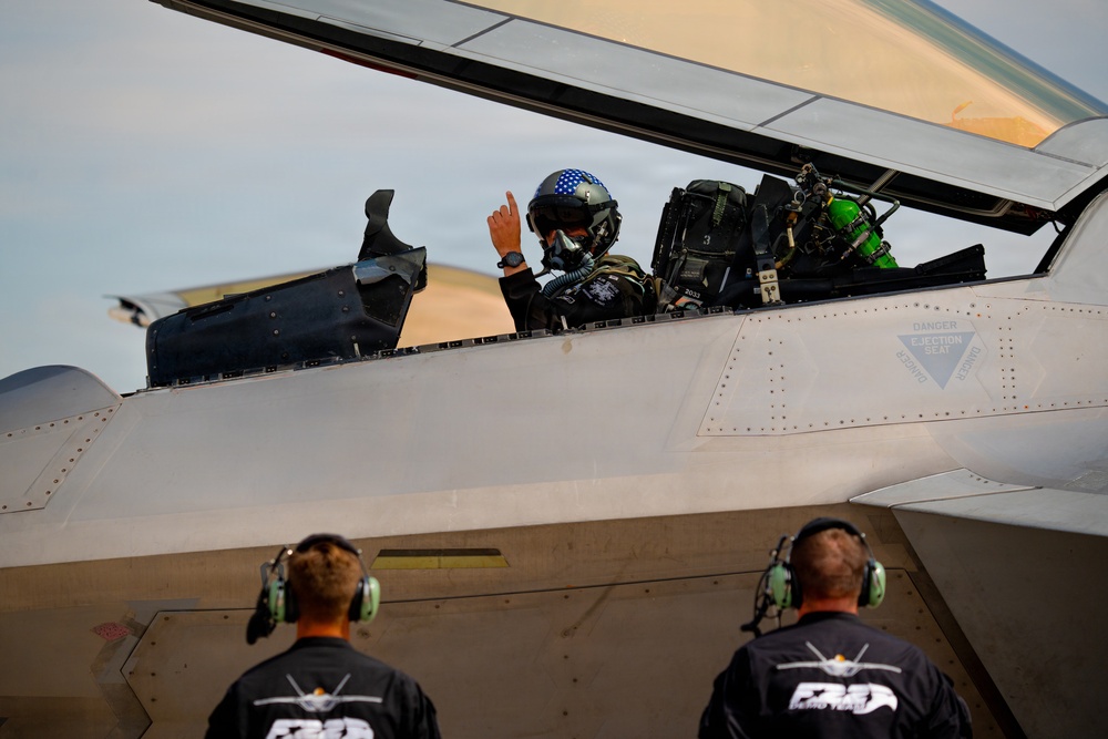 F-22 Raptor Aerial Demonstration Team performs at FIDAE 2024