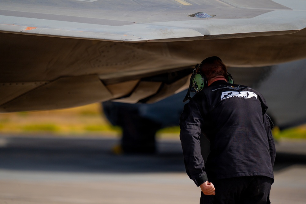 F-22 Raptor Aerial Demonstration Team performs at FIDAE 2024